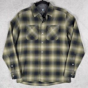 Kuhl Dillingr Flannel Long Sleeve Button Up Shirt Men Small Plaid Outdoors 7186